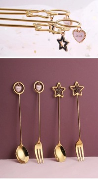 Набор рождественских ложек и вилок из 4 предметов, посуда из нержавеющей стали для рождественской елки с изображением лося