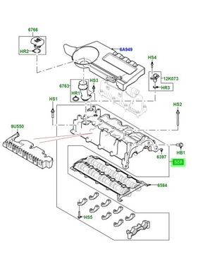 KRYT VENTILU HŘÍDELE HLAVA JAGUAR XE XF F-PACE