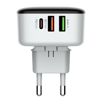 НЕМНОГОМОЩНОЕ СЕТЕВОЕ ЗАРЯДНОЕ УСТРОЙСТВО ДЛЯ 2 USB-C 32 Вт С КАБЕЛЕМ USB-C ДЛИНОЙ 1 М