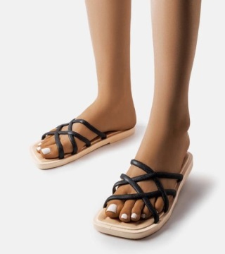 Czarne gumowe klapki Pearlman 38