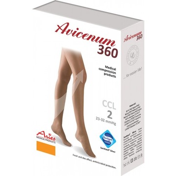 Pończochy Aries Avicenum 360, CCL2 czarne,M Long