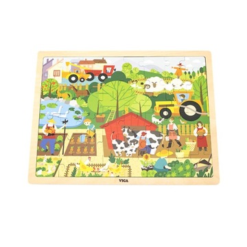 Viga 44587 Puzzle drewniane 48el ZWIERZĄTKA ZOO