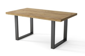 Stół LOFT Czarny Nogi Metal DĄB CRAFT 80x140 cm