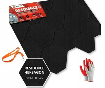 Gont HEKSAGON bitumiczny GRAFIT 3,0m2 GRATIS