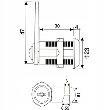ЗАМОК ДЛЯ МЕТАЛЛИЧЕСКИХ ШКАФОВ, МЕБЕЛЬ ДЛЯ ОКОН, 5 шт.