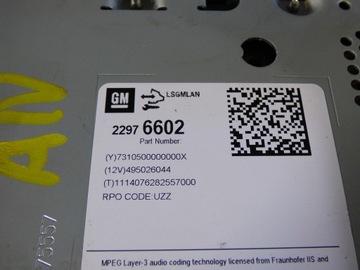 Магнитола 22878353 22836292 OPEL ASTRA J IV