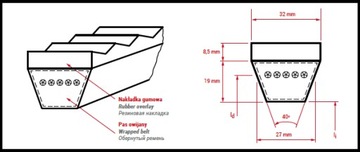 Ремень клиновой A1040 LD 13х1010 Li A40 Стомил