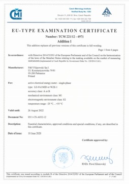 3-ФАЗНЫЙ СЧЕТЧИК ПОТРЕБЛЕНИЯ ЭНЕРГИИ WZE-3 MID F&F