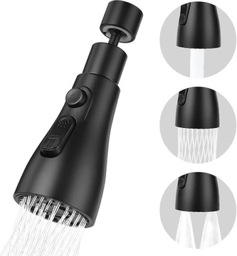PERLATOR AERATOR PRZEDŁUŻKA DO BATERII 3 FUNKCJE CZARNY
