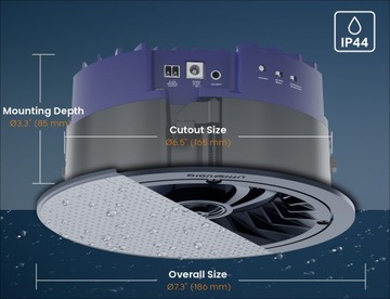ПОТОЛОЧНЫЙ АУДИОДИНАМИК С BLUETOOTH 4 ДЮЙМА IP44