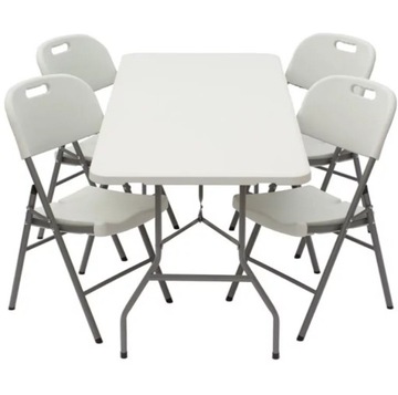 ZESTAW STÓŁ OGRODOWY ROZKŁADANY CATERINGOWY 180x74 x1 + KRZESŁO SKŁADANE X4