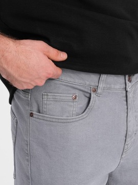 Spodnie męskie jeansowe bez przetarć SLIM FIT szare V1 OM-PADP-0148 M