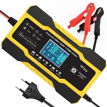 PROSTOWNIK AUTOMATYCZNY AKUMULATOROWY LCD FUNKCJA NAPRAWY 24V/12V 5A/10A