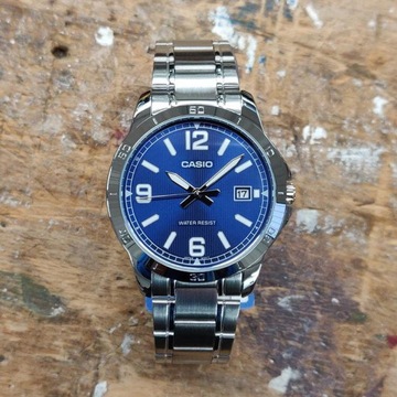 ЧАСЫ МУЖСКИЕ CASIO MTP-V004D-2B (zd047g) + КОРОБКА + ГРАВИРОВКА