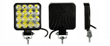 Рабочая лампа 16 светодиод 48 Вт 83x83x20 мм алюминий