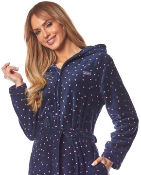 ХАЛАТ ЖЕНСКИЙ ДЛИННЫЙ ХАЛАТ НА ПУГОВИЦАХ, КАПЮШОН, ХАЛАТ M