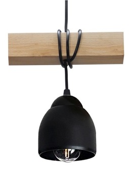 LAMPA WISZĄCA SUFITOWA 022-1W LED DREWNO ŁEZKA E27