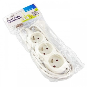 УДЛИНИТЕЛЬ ПИТАНИЯ 3 РОЗЕТКИ 1,5 М БЕЛЫЙ