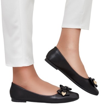 CZARNE BALERINY DAMSKIE FITTCO 39