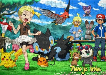 Puzzle+ imię Pokemon Detektyw Pikachu A4 96 el - RÓŻNE WZORY