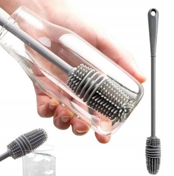 SZCZOTKA SILIKONOWA MYJKA do MYCIA SZKLANEK BUTELEK TERMOSÓW SZCZOTECZKA