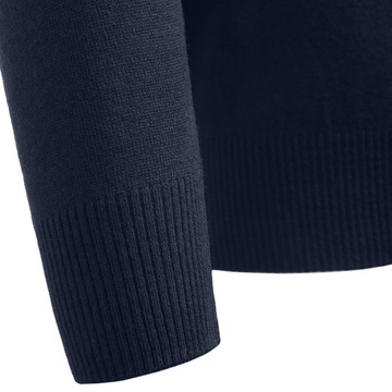Klasyczny GOLF sweter męski elegancki gładki GRANATOWY L