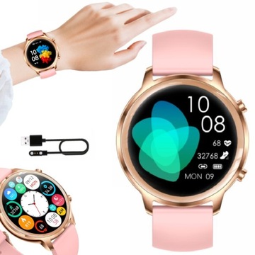 Smartwatch Damski Zegarek Manta KELLY Różowy Ciśnienie Rozmowa Kroki PL
