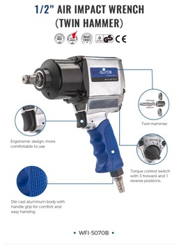 Пневматический ударный гайковерт WUFU WFI5070B 1/2