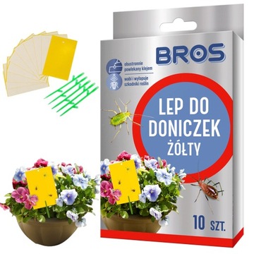 Lep Do Doniczek ŻÓŁTY Na Szkodniki WABI Owady SKUTECZNE BROS 10 sztuk