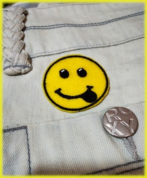 Zestaw 4 x Łatka Naszywka Termo Aplikacja Emoji Emot Emotka Uśmiech