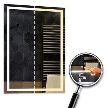 Lustro Podświetlane Atlanta Dual LED 70x80 cm z włącznikiem dotykowym