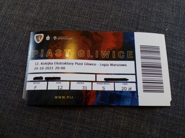 Bilet Piast Gliwice - Legia Warszawa - 24.10.2021