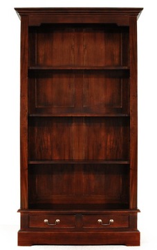 Stylowy regał biblioteka szerokość 98 cm lite drewno 80157