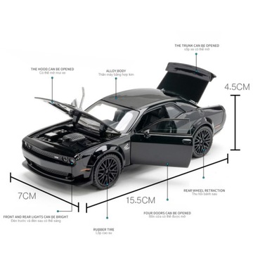 МОДЕЛЬ DODGE CHALLENGER МЕТАЛЛ 1:32 - ОТКРЫТ.