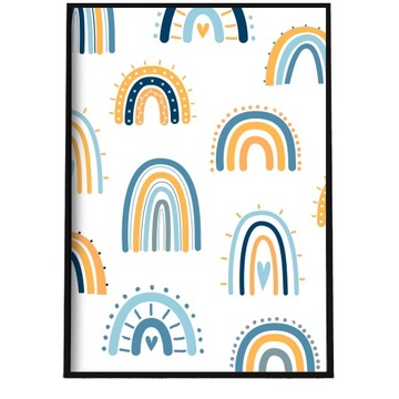 PLAKAT DO POKOJU DZIECIĘCEGO TĘCZA OBRAZEK NA ŚCIANĘ 30 X 40 CM A3