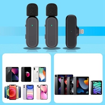 2 БЕСПРОВОДНЫХ МИКРОФОНА ДЛЯ IPHONE + ЧЕХОЛ