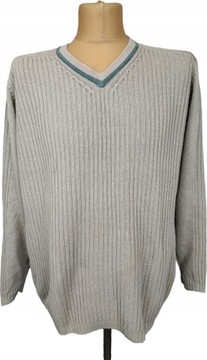 BEST BASICS Prążkowany SWETER PULLOVER DUŻY Rozmiar M