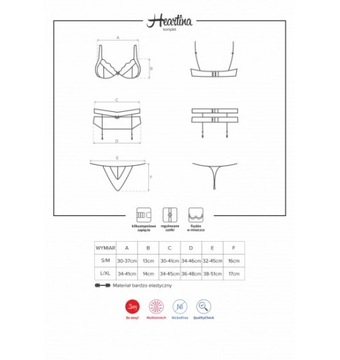 Комплект нижнего белья Obsessive Heartina L/XL