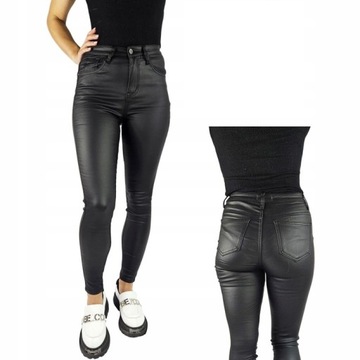 DAMSKIE SPODNIE WOSKOWANE SKÓRA PLUS SIZE