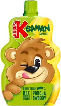 KUBUŚ Mus 100% Banan Jabłko Bez Cukru Tubka 100g