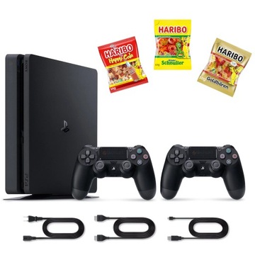 KONSOLA PLAYSTATION 4 PS4 SLIM 500GB + 2 PADY + OKABLOWANIE - KOMPLET