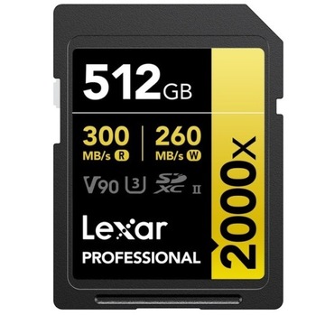 Karta pamięci LEXAR SDXC 512GB 2000x UHS-II U3 300MB/s V90