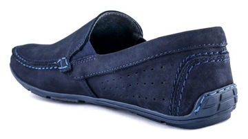 Мокасины мужские, туфли из ПОЛЬСКОЙ кожи, темно-синие 43