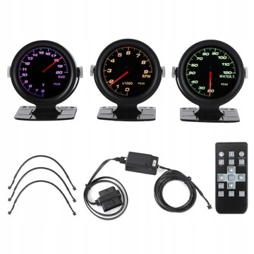 Комбинация датчиков OBD2 60 мм, 17 цветов, 3 датчика