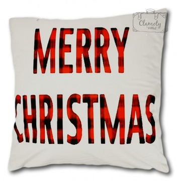 POSZEWKA ŚWIĄTECZNA BIAŁA MERRY CHRISTMAS