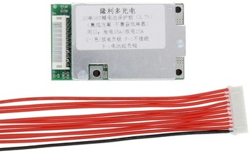 Модуль BMS 10s 15A Li-ion 18650 36V 42V Зарядное устройство