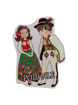 Magnes drewniany z parą podhalańską