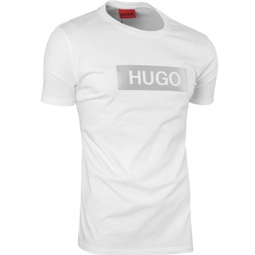 T-shirt koszulka Hugo Boss Biała Srebrne logo r.L