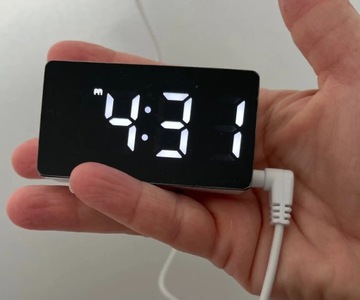 Мини-часы-термометр-будильник с USB-зеркалом