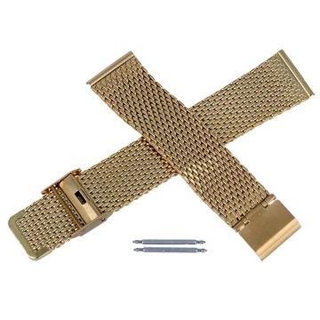 BRANSOLETA Diloy stalowa siatkowa mesh złota 20mm
